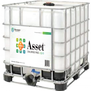 A large container of water with the label asset.